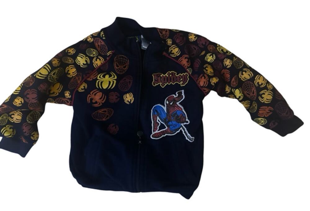 Spider-Man Jacket Size 4 Black Yellow Full Zip Marvel Superhero Spider